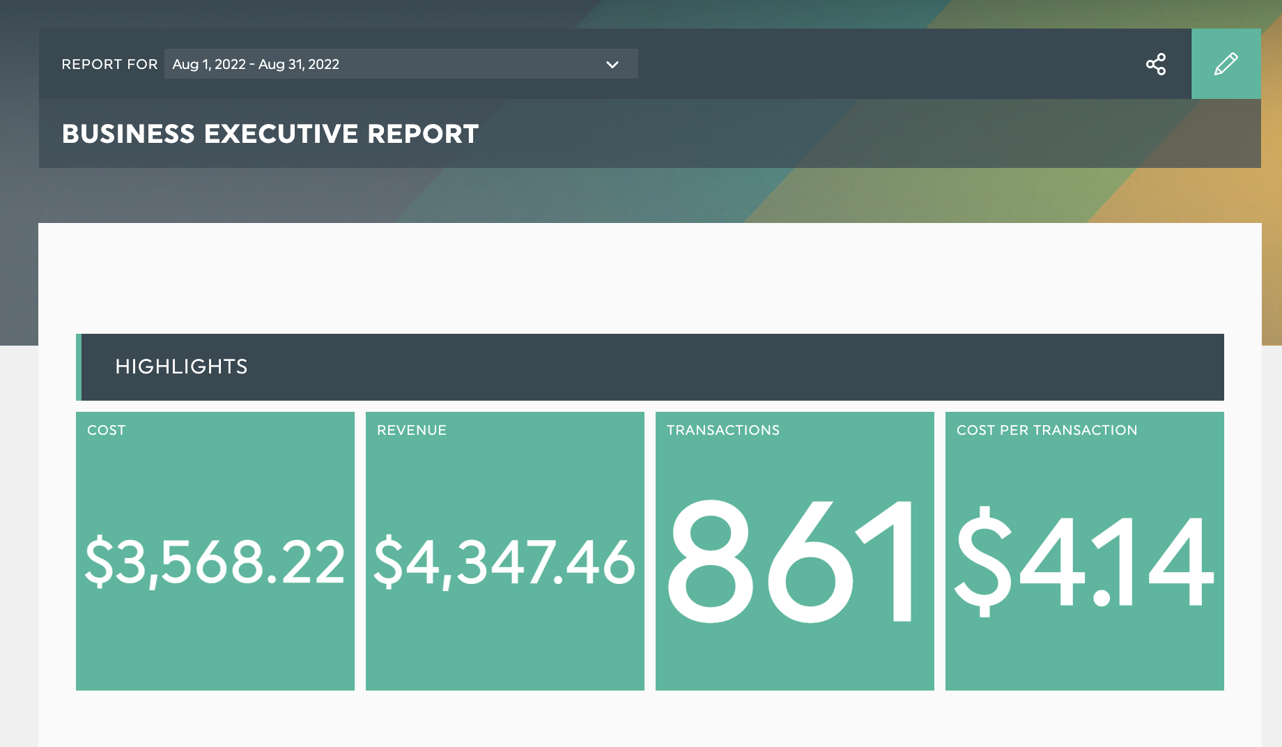 Exekutive Dashboard