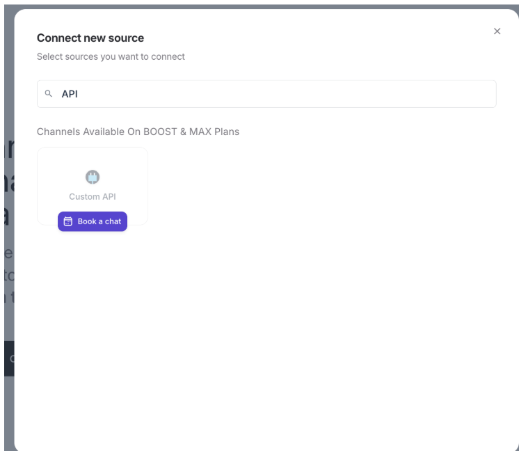 Benutzerdefinierte API von Whatagraph