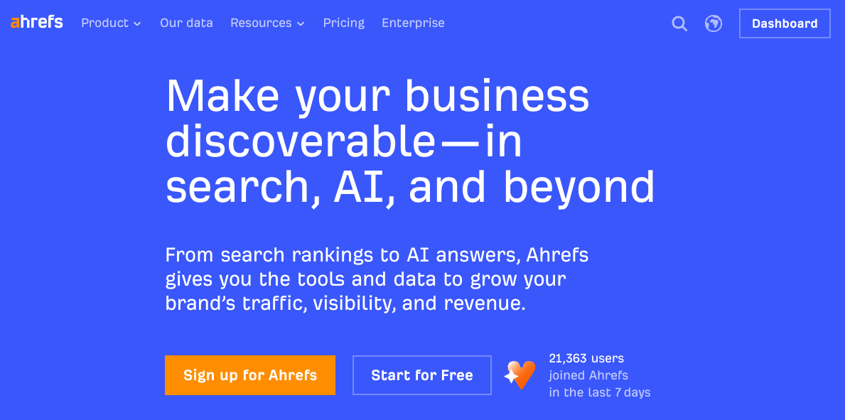 ahrefs-Startseite