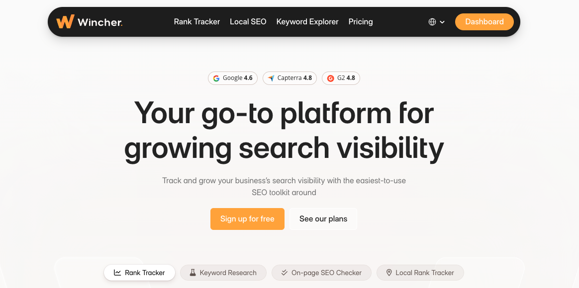 Wincher-Homepage