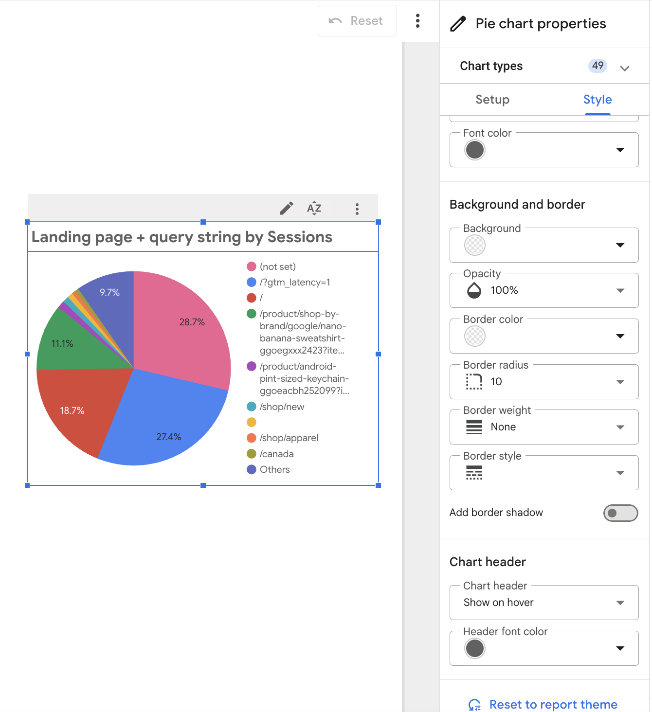 Looker Studio-Bearbeitungs-Widget