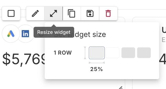 Größe der Widgets anpassen – Swydo