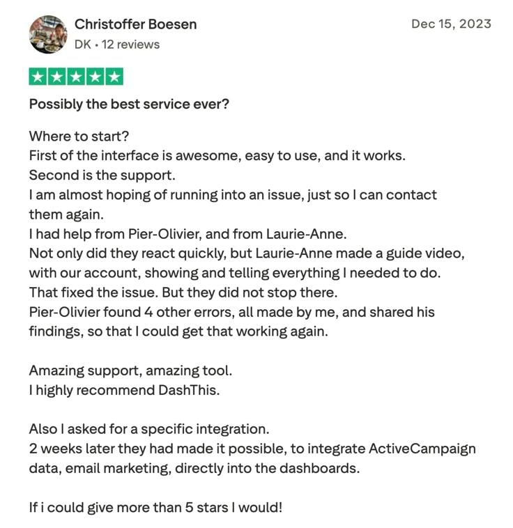 dashthis-Kundensupport