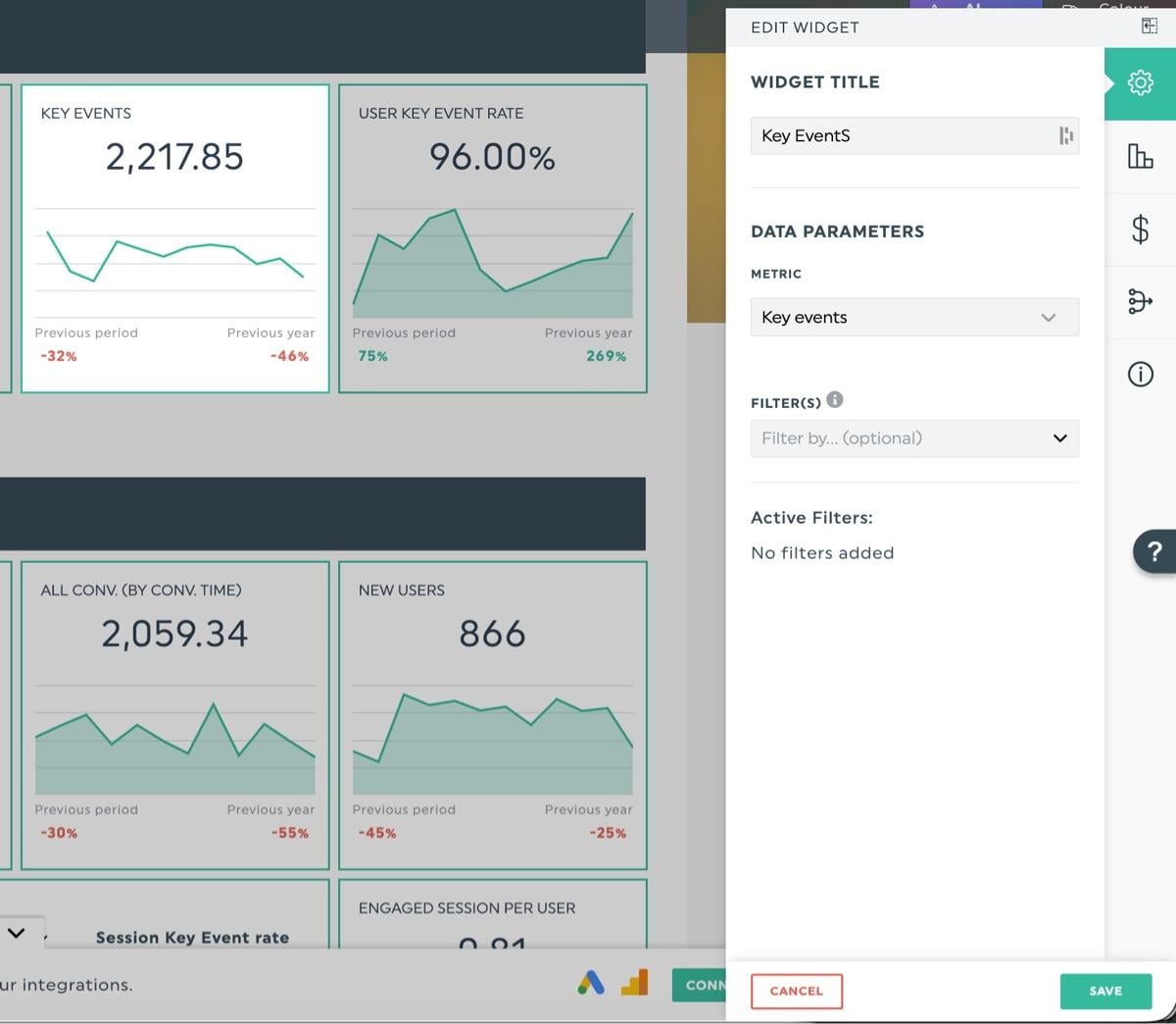Anpassung des „dashthis“-Widgets