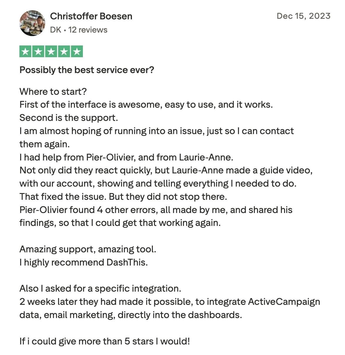 dashthis-Kundensupport